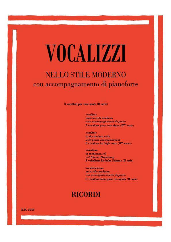 Vocalizzi Nello Stile Moderno. Ii Serie - Volume 1: 8 Vocalizzi Per Voce Acuta - klavír a zpěv